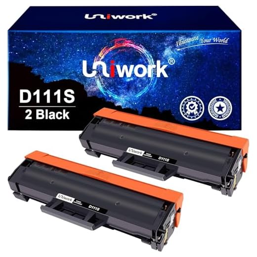 Uniwork D111S tonerkassetter Ersättning för Samsung MLT-D111S användning för Samsung Xpress M2020 M2020W M2022 M2022W M2026 M2026W SL-M2070 SL-M2070W SL-M2070F SL-M2070FW (2 svart)