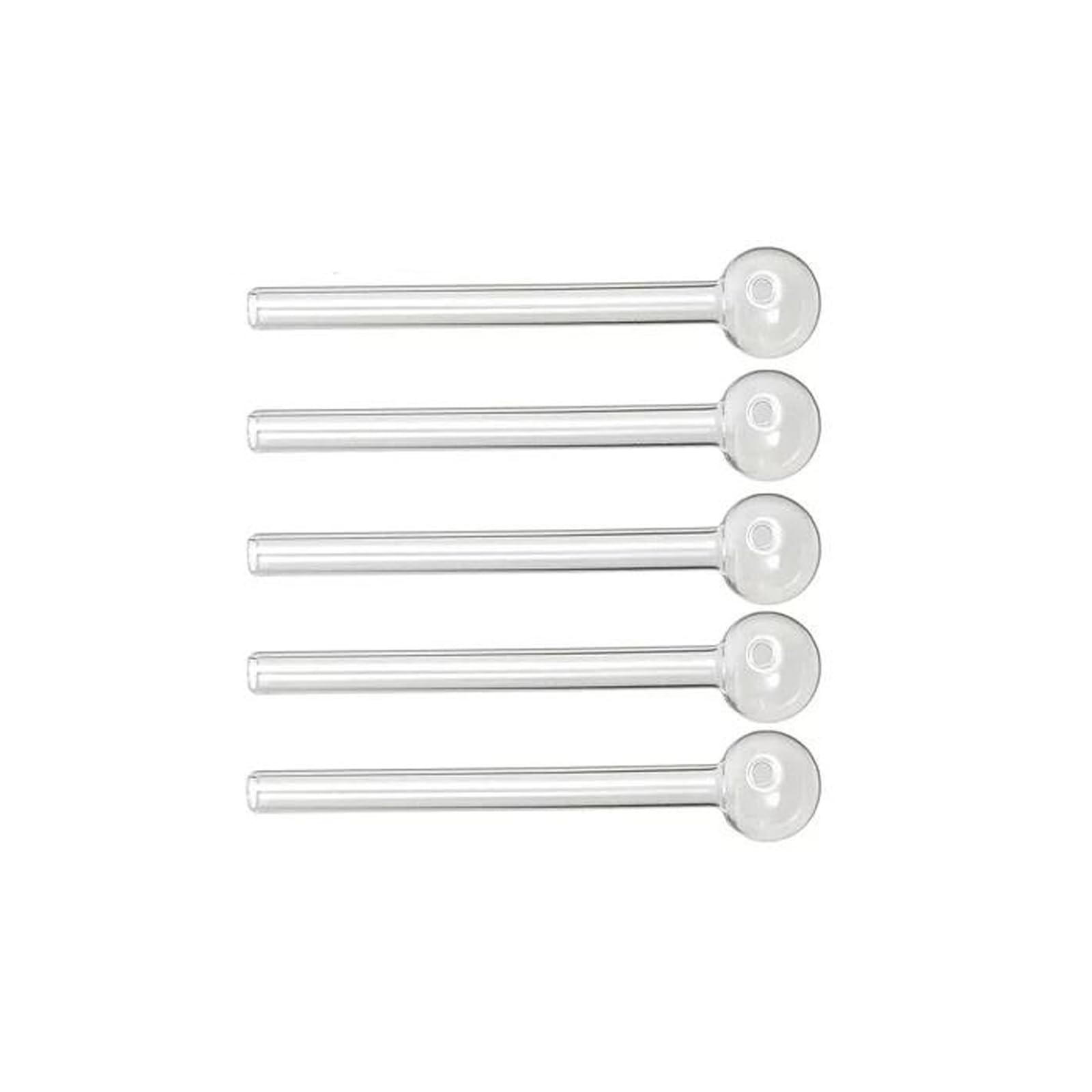 Chaojibao 5本セット ガラスパイプ ハッカパイプ メンソール mini glass pipe 厚め耐熱ガラス 喫煙具 透明 (8mm*18mm*10cm)