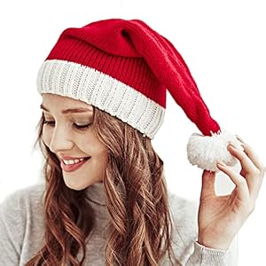Santa’s Knit Beanie – Women’s Winter Hat, Soft Family Matching Xmas Christmas New Year Gifts