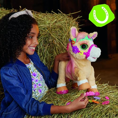 furReal Cinnamon, My Stylin’ Pony Toy, 14-Inch Electronic Pets, 80+ Sounds & Reactions, 26 Accessories, Interactive Toys for 4 Year Old Girls and Boys and Up - Image 3