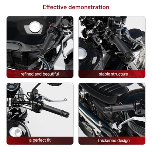 Image of Motorcycle Bar Ends Plug,Universal 7 /8 inch 22mm CNC Aluminum Alloy Motorbikes Handlebar End Plugs Fit for Yamaha Honda Kawasaki Suzuki Aprilia Ducati And Almost Motorcycle Model (Black)
