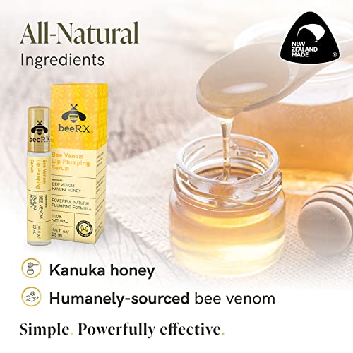 Bee Rx Lip Plumping Serum - Natural Bee Venom Plus Kanuka Honey - Anti-Aging Lip Care Products, Lip Moisturizer For Smooth, Soft Lips #TOP2