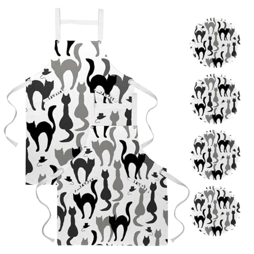 Tabliers de cuisine lot de 2 avec broches pour bistrot et maison