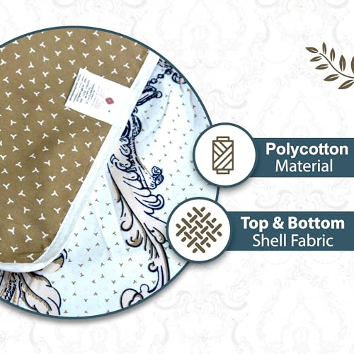 Image of Divine Casa Glace Cotton 120 GSM, 120 TC Reversible Lightweight Printed AC Dohar Blanket for Single Bed | Beige & Brown, Soft & Cozy Quilt