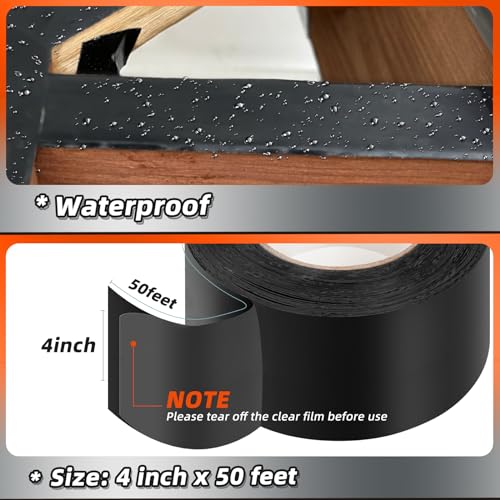 Image of 1 Pack Joist Tape 4 inch x 50' Weather-Resistant Butyl Joist Tape for Decking, Self Adhesive Deck Flashing Tape for Wood Decks Beams Roof and More