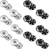 TANSAR 12 Sätze Druckknöpfe zum Annähen, 19mm Metall Druckknopf, für Kleidung und Stoffe Nähen, Geldbeutel, Handtasche, DIY-Handwerk, Silber und Schwarz