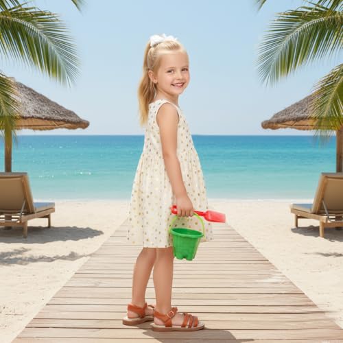 Image of Otter MOMO Girls Open Toe Princess Flat Sandals with Comfort Sole Summer Sandals