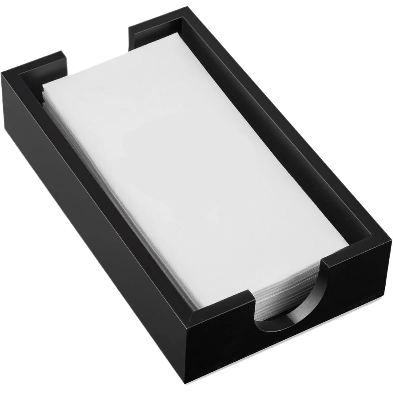 Napkin Holder For Kitchen Table Wooden Guest Towel Tray Disposable Paper Hand Dinner(Black)