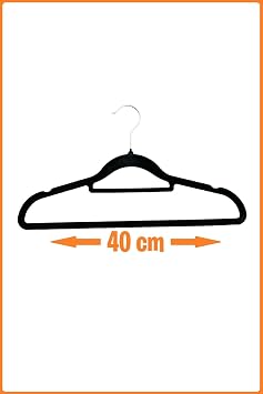 EZMK Ev Gereçleri Kadife Askı,Pantolon Askısı, Elbise Askısı, Yüksek Kalite Kadife Kıyafet Askısı, 41 Cm, 10 Adet