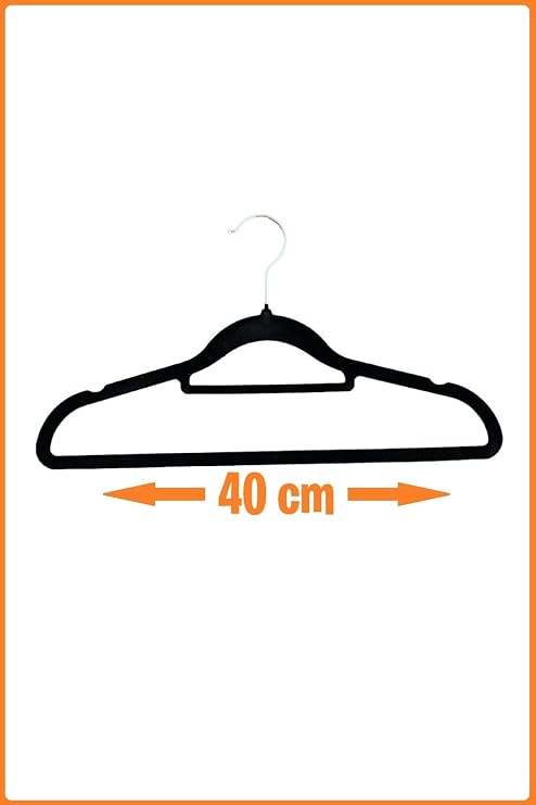 EZMK Ev Gereçleri Kadife Askı,Pantolon Askısı, Elbise Askısı, Yüksek Kalite Kadife Kıyafet Askısı, 41 Cm, 10 Adet