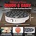 SugarWhisk Mini Pancakes Maker Machine with 14 Larger & Deeper Grooves, Electric Mini Pancake Pan, Aebleskiver Pan, Ebelskiver Pan, Browning Controllable, White
