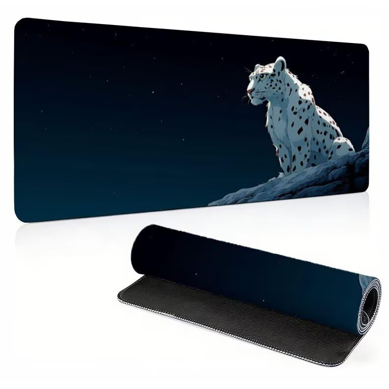 Tapis de souris gaming XXL résistant sous main de bureau léopard