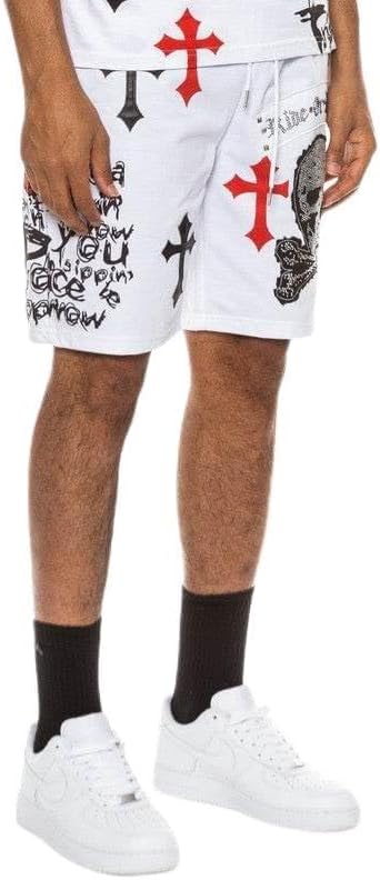 Chrome Cross Skull Men's Shorts by VacationGrabs