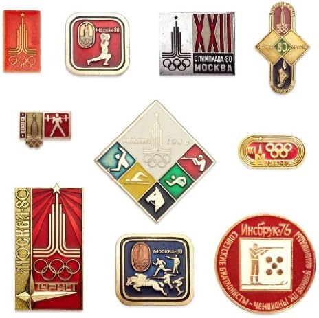 Lapel Pins of the Olympic Games - 1980 Moscow, set of 5