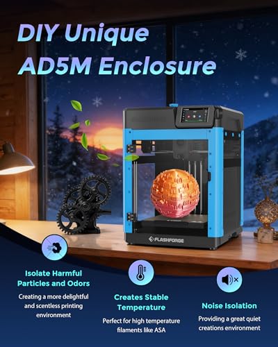 Image of FLASHFORGE Adventurer 5M 3D Printer for Kids & Beginners, 220x220x220mm | 600mm /s Max Speed Core XY, One-Click Auto Leveling, 280C Direct Extruder, 3s Quick Swap Nozzle,Dual-Sided PEI Platform