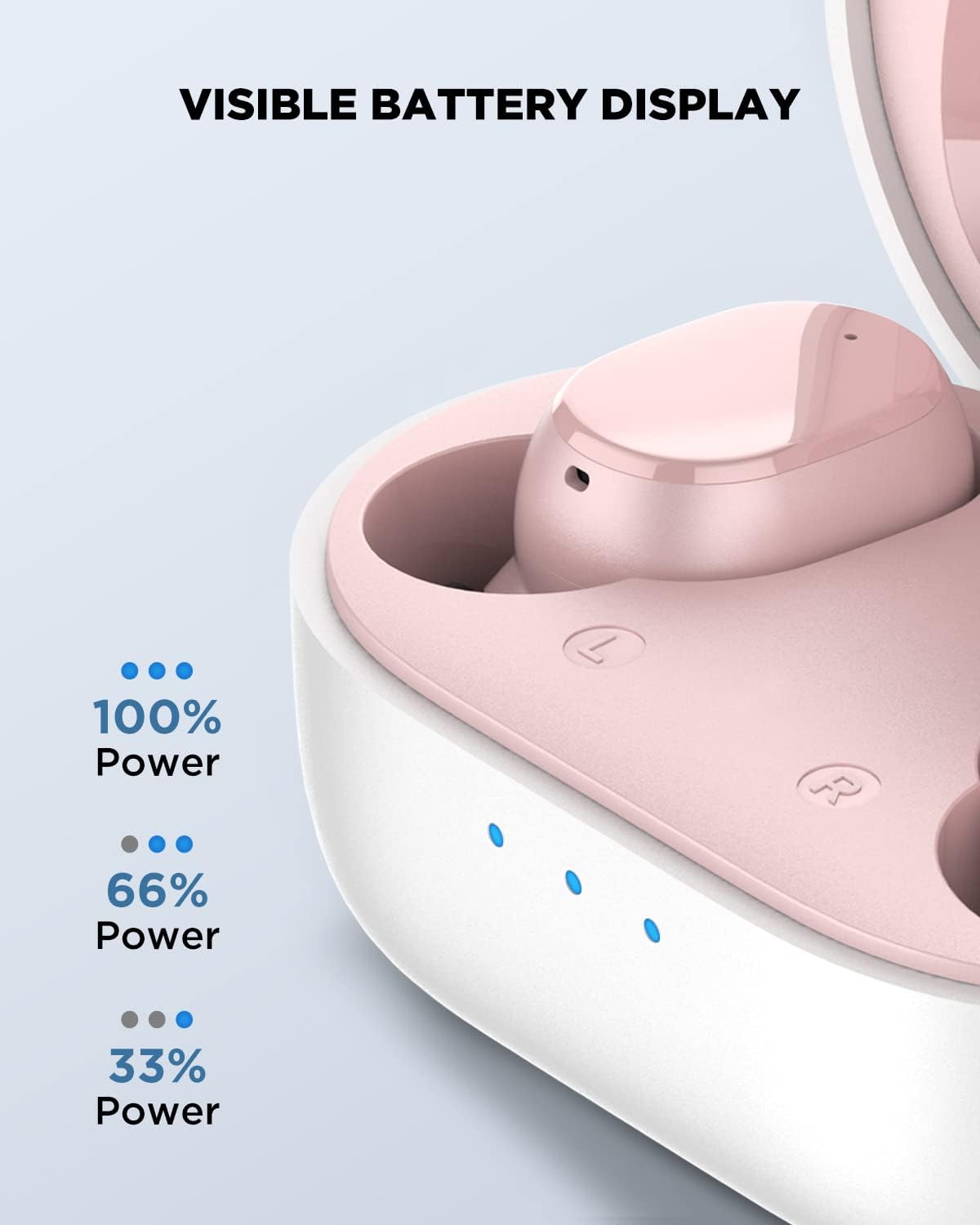 Visible battery display on HTC earbud charging case