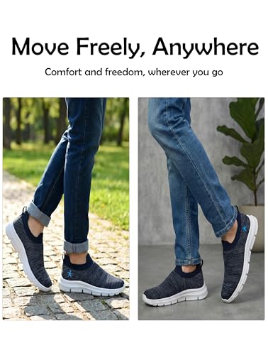 Image of HEALTH FIT Extra Soft Sports Shoes with Memory Foam Comfortable & Lightweight Breathable Without Lace for Walking Jogging Gym Shoes Cushion Casual Regular Wear Shoes for Men's Gent's HF727NEW