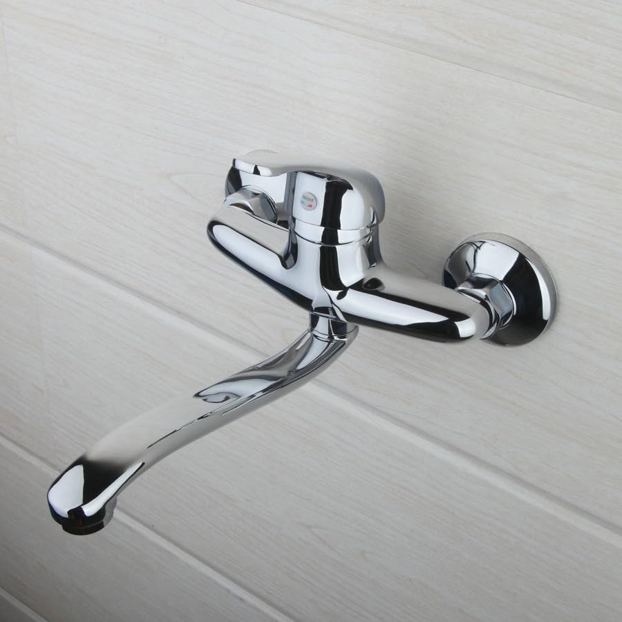 Mitigeur évier rotatif 360 à fixation murale pour un entretien facile du lavabo