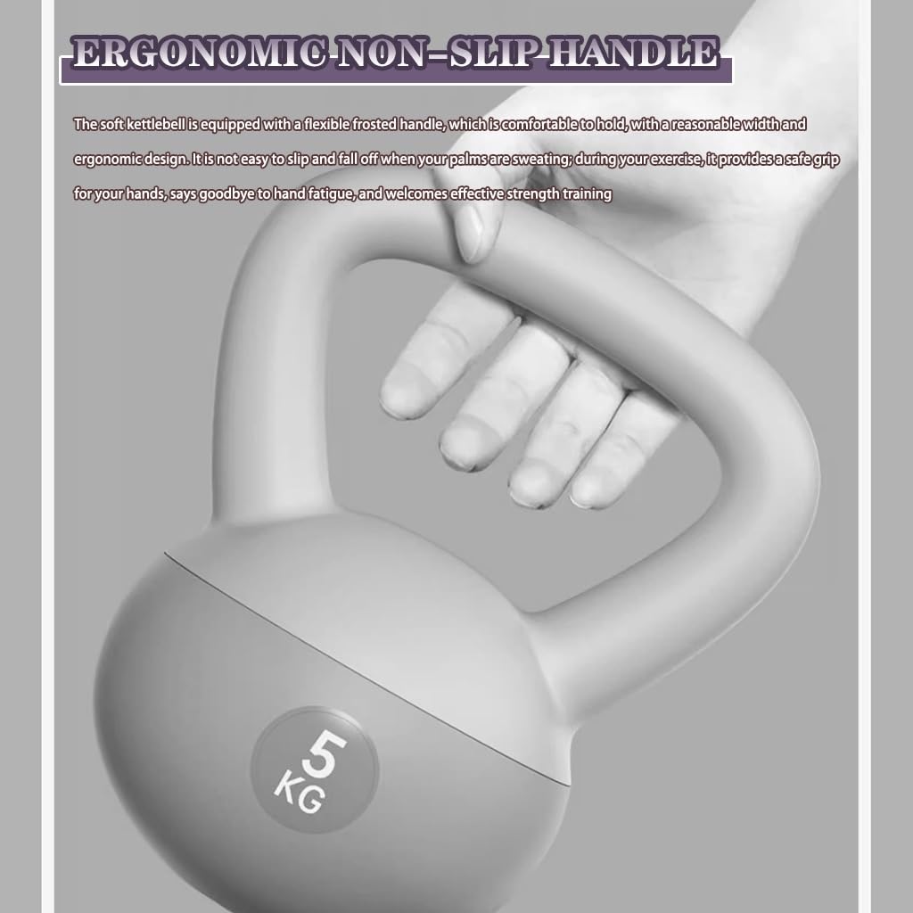 Kettlebell Sporttraining Für Anfänger Kugelhantel, Fitnessstudio-Körperformung Und Gewichtsverlust Weich Kugelgewicht, Trainingsgeräte Für Männer Und Frauen(Pink-8kg)
