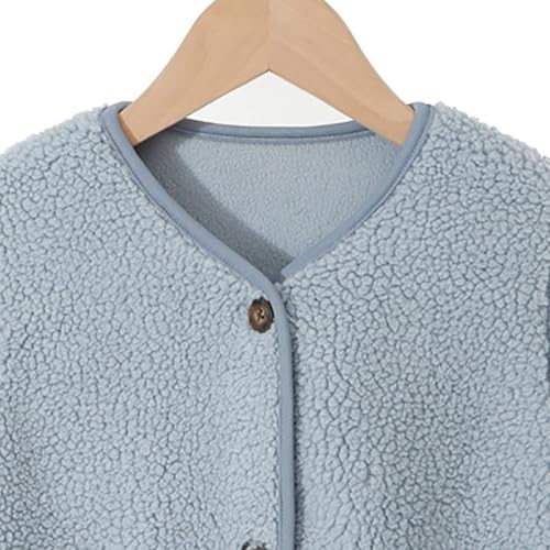 Girl Fuzzy Fleece Vest Casual Plaid Sleeveless Loose Casual Warm Jacket With Pockets Button Down Fall Winter3