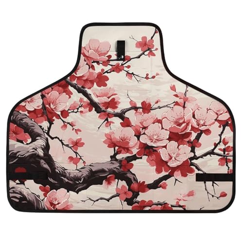 Delantal con diseño floral japonés y 8 bolsillos miniatura 1