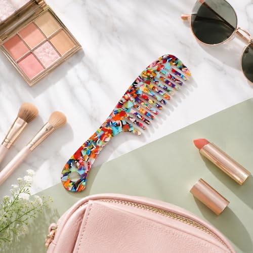 Peine de Dientes Anchos Acetato Multicolor para Cabello Rizado miniatura 6