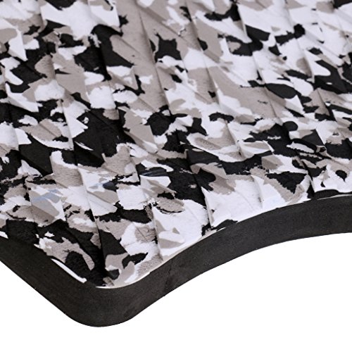 MonkeyJack Self Adhesive Diamond Grooved Non-slip EVA 9Pcs Full Deck Traction Pad + 4Pcs Dog Traction Grip Mat Tail Pads for SUP Surfboard Paddleboard Longboard - Grey white camo
