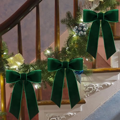 Image of Tsorode 10 Yards Black Velvet Ribbon 1 Inch for Christmas Tree,Velvet Christmas Ribbon for Gift Wrapping Crafts Bow Wreath Holiday Decorations (Dark Green, 1 1 /2 inch-10 Yard)