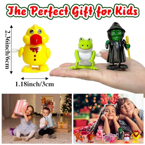 24 pcs wind up toys assorted animals bulk flipping walking jumping clockwork toywind up animal party favors toy for birthday birthday party favorsclassroom prizestreasure box