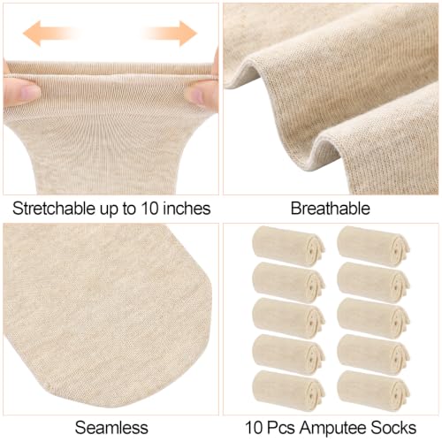 Image of 10 Pcs Prosthetic Stump Shrinkers Amputee Socks Stump Shrinker Prosthetic Limb Socks for Men Women