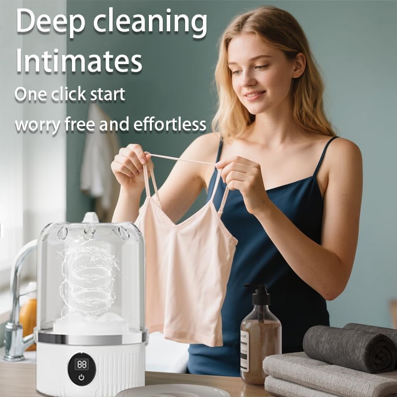 Miniatura 6 de Portable Mini Underwear Washing Machine - Wash Bras, Underwear, Socks with Ease, Digital Control Panel, Efficient Cleaning, Quiet Operation, Small