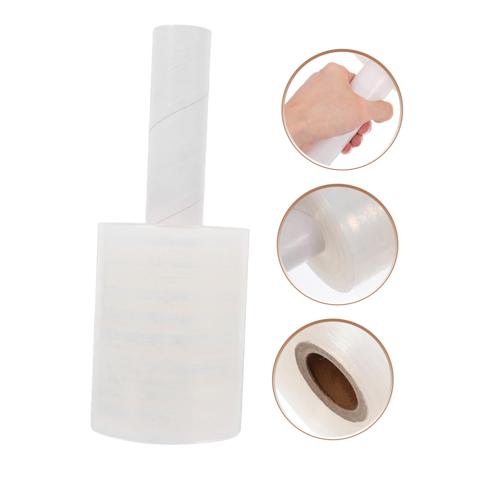Gatuida Film Étirable avec Poignée Portable Transparent pour Emballage et Déménagement Film Stretch Wrap Robuste pour Protection Fixation et Stockage Sécurisés Objets