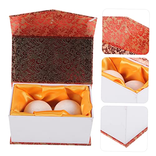 TOVINANNA 1 Set Gym Ball Muscle Hand Fitness Balls Massage Hand Massage Balls Hand Exercise Small Tin Tool Jade Elder Metal Ball White Quartz