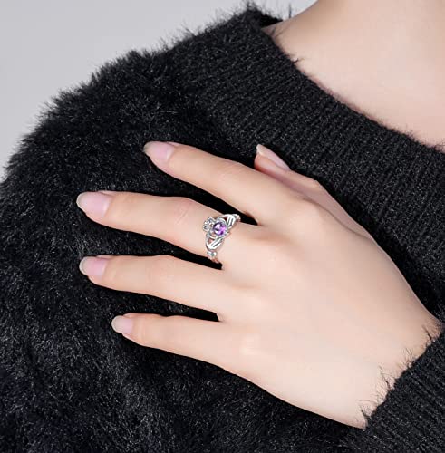 Hug Heart Claddagh Rings for Women - 925 Sterling Silver Irish Claddagh Love Friendship Promise Ring Band Always with You Gift Jewelry4