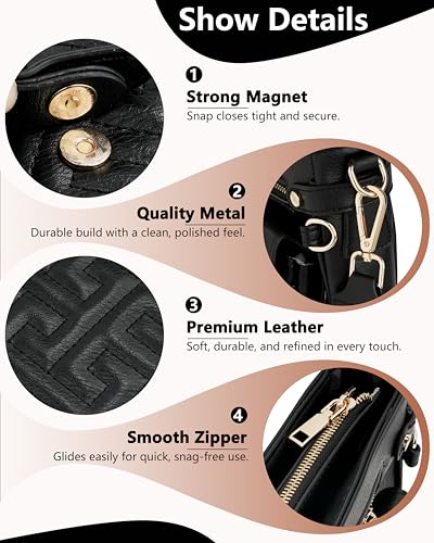 Image of large leather crossbody bags for women,Quilted crossbody purses