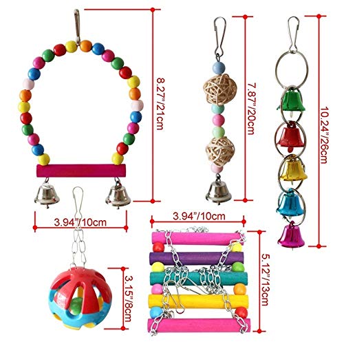 MIGHTYDUTY Parrot Toy Bird Cage Swing Hammock Pet Bird Hanging Bell Hanging Toy Macaw Parrot Love Bird Finches Brids Toy Supplies