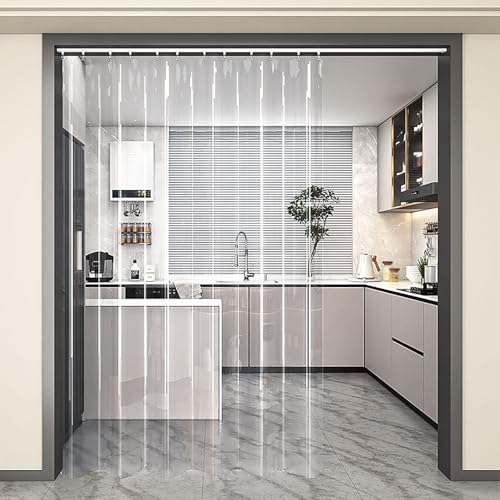 Rideau thermique isolant phonique coupe-vent imperméable avec rails auto-adhésifs