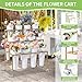 Ruifabo Flower Cart Display Stand, 3 Layers Metal Flower Bar Stand with 360° Swivel Wheels and Brake, Flower Display stand with Iron Buckets, Durable than Plastic Buckets, Flower Holder for Florist or Wedding