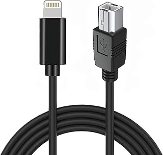 iPhone to USB B Midi Cable 5FT, Lightning to USB 2.0 Midi Interface Cord for iPhone, iPad, iPod to Midi Controller, Electr...