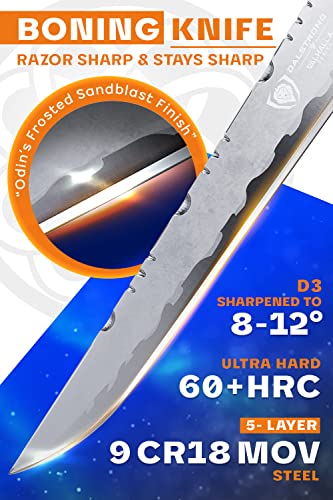 Dalstrong Boning Knife - 6 Inch - Valhalla Series - 9Cr18Mov Hc Steel - Celestial Resin & Wood Handle - Fillet Knife, Meat Cutting, Carving, Bone, Trimming, Deboning - Kitchen Knife - Leather Sheath #TOP1
