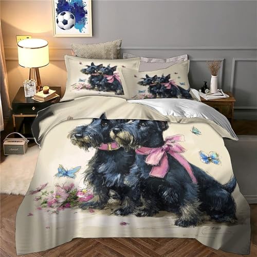 Parure lit enfant Scottish Terrier housse de couette microfibre - 6