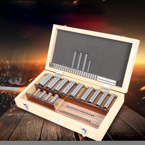 Machinery Keyway Tools 22 Pcs Keyway Broach Set In Fitted Box, Industrial Tools Metric Size Broaching Cutter Collared Bushing Shim Set W/ 4 Pcs Broach & 13 Collared Bushing & 5 Gaskets 4 Machinery Keyway Tools 22 Pcs Keyway Broach Set In Fitted Box, Industrial Tools Metric Size Broaching Cutter Collared Bushing Shim Set W/ 4 Pcs Broach & 13 Collared Bushing & 5 Gaskets - Image 4