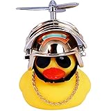 wonuu Rubber Duck Car Ornaments Yellow Duck Car Dashboard Decorations with Propeller Helmet