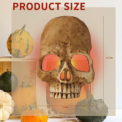 Image of Skull Night Light, 2026 New Skeleton Night Light, Halloween Horrible Light Decoration for Halloween Party and Home Decor (Grey)
