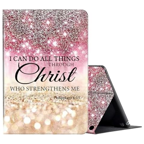 FUYOCWE for Fire HD 10 Tablet Case (13th Generation,2023 Release,10.1"), PU Leather Multi-Angle Folding Stand Smart Flip Cover for Amazon Kindle Fire HD 10 13th Gen-I can do All Things Through Christ Cover