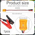 Jumper Cables with Adapter for Dewalt 20V Battery, 60cm/23.62 Inch Length 8AWG Car Jump Pack Box Starter Wire & Adapters Tool Set Automotive Battery Accessories for Dewalt Jump Starting Booster