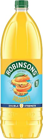 Pepsi Max Cherry, 330ml Can, Pack of 24 & Robinsons Double Strength Orange & Pineapple No Added Sugar Squash 1.75L, Packaging may vary