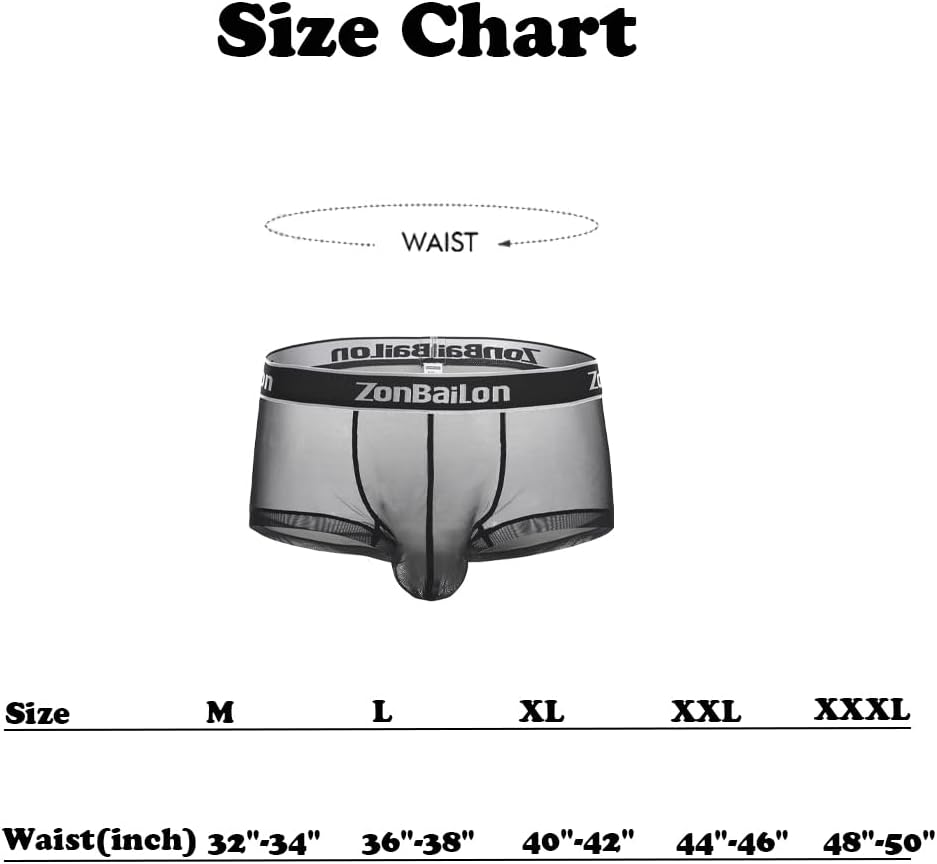ZONBAILON Mens Sexy Underwear See Through Super Thin Breathable Mesh Boxer Briefs Stretchy M L XL 2XL 3XL - Image 6