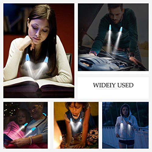 TSINGREE Book Light, Neck Reading Light, USB Rechargeable, Hands Free, 4 Super Bright LED Bulbs, 3 Adjustable Brightness, Best for Reading in Bed, Knitting, Walking, Jogging, Mending in Night (Blue) by TSINGREE - Image 6