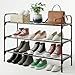 Tujurich 3-Tier Shoe Rack Organlzer, Rustproof lron, Spaclous Shoe Storage Shelf for Closet or Entryway, Fits Sneakers & Slippers, Black